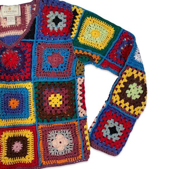 Vintage 90s Express Tricot Crochet Sweater - Picture 4 of 5